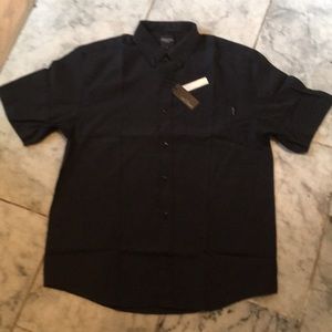 NWT Men’s Black dress shirt by Hawk’s Bay size XL